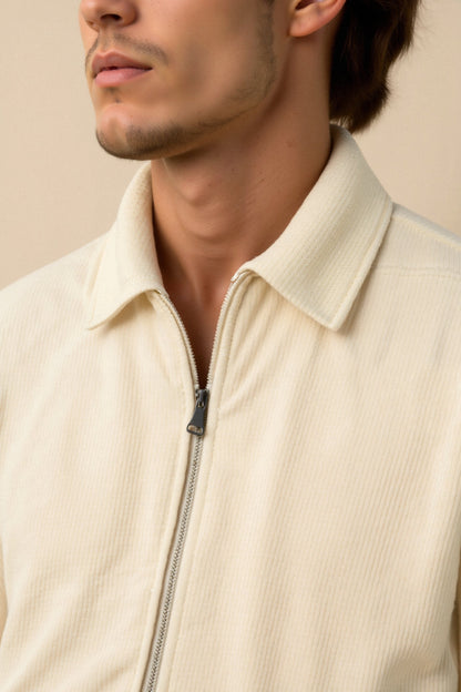 Herrenjacke Beige Modern Stilvoll Lederlook