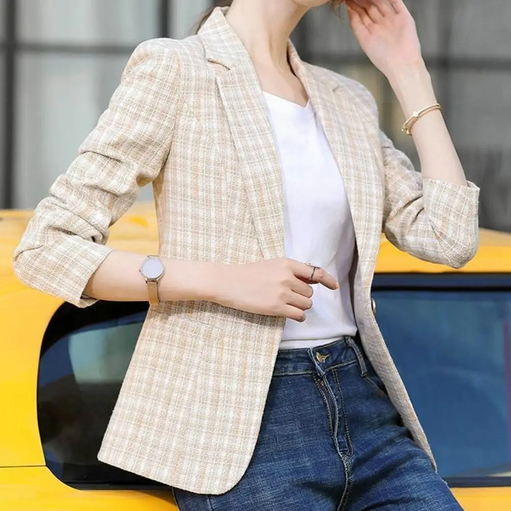 Damen Blazer Ein-Knopf-Design Büro Modern - BerlinGlamour