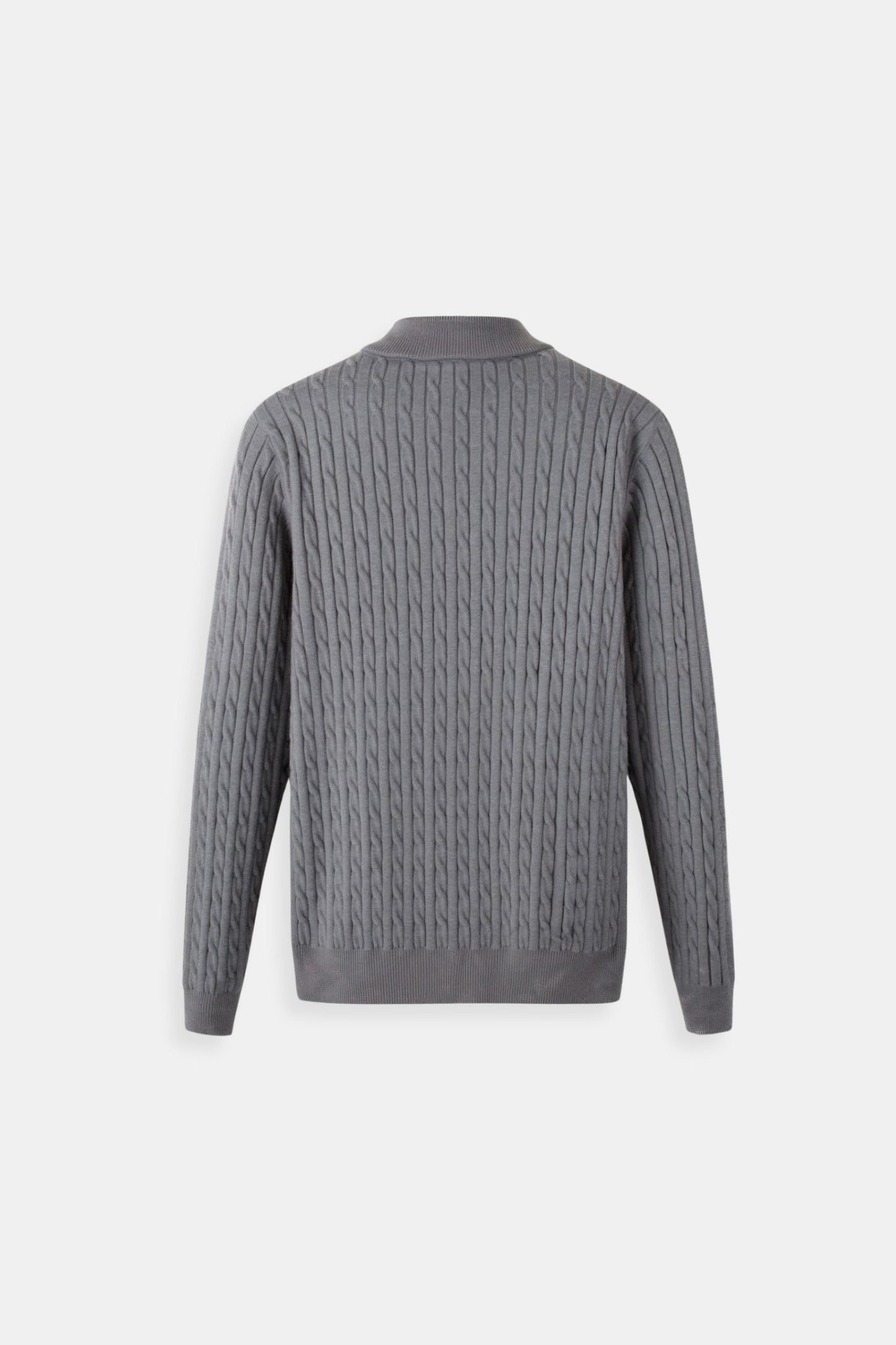 Strickpullover Zopfmuster mit Reißverschluss Damengröße