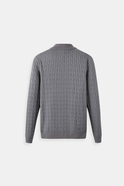 Strickpullover Zopfmuster mit Reißverschluss Damengröße