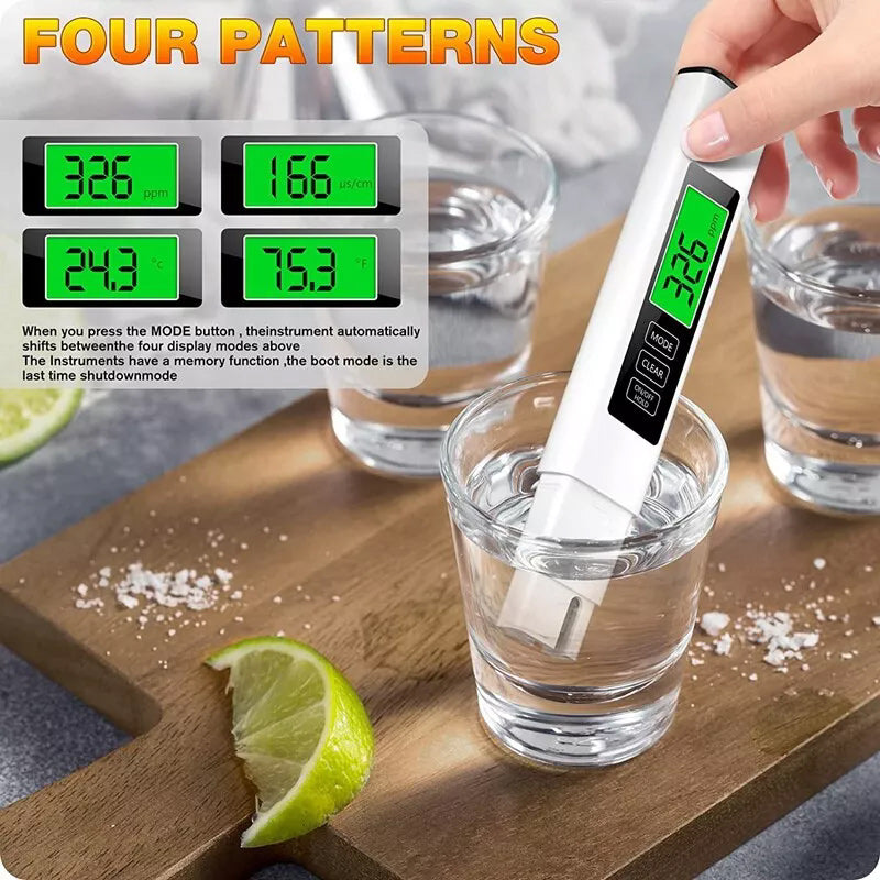 Wasser Tester 4 in 1 Digital TDS Messgerät Präzise