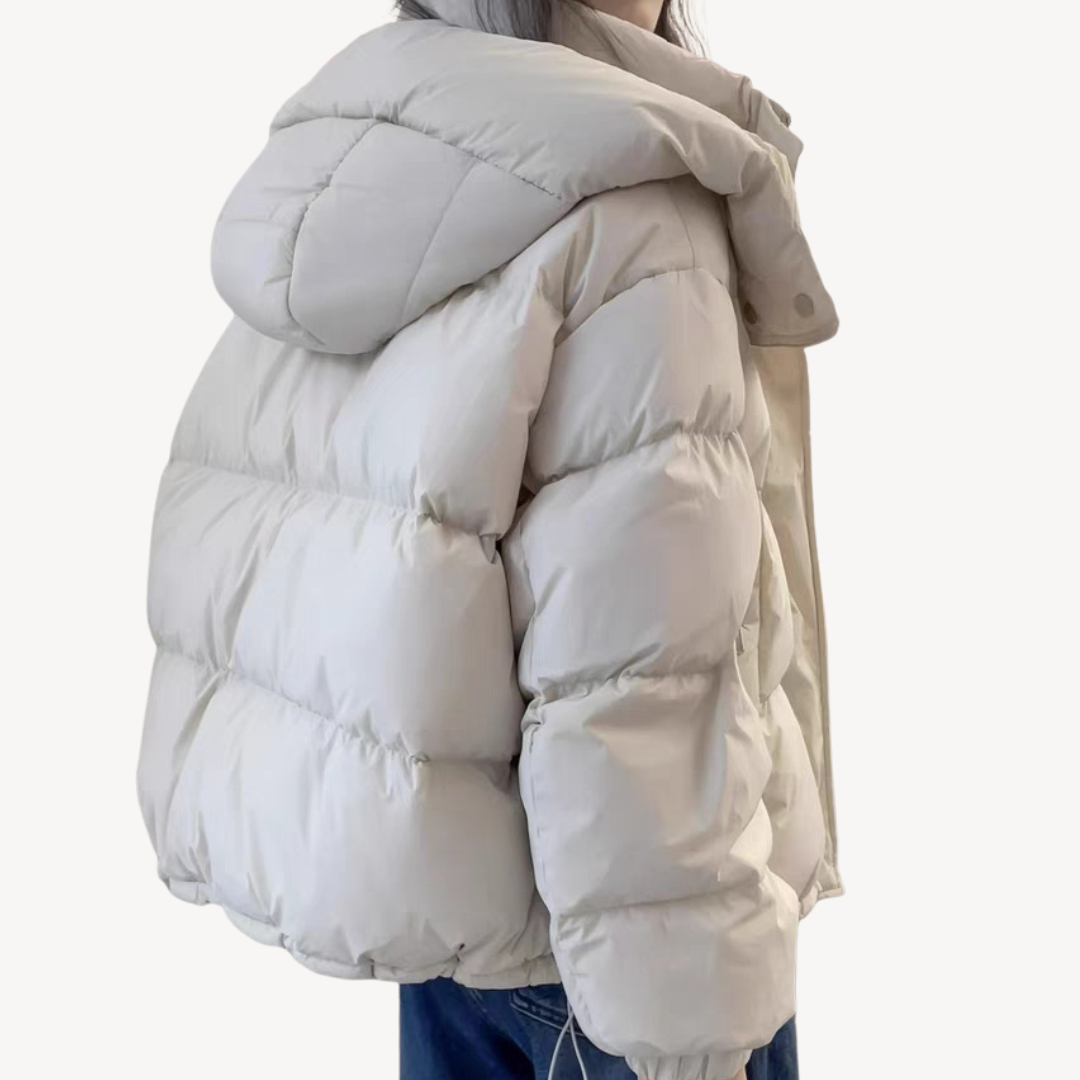 Übergroße Damen Pufferjacke Warm mit Hochem Kragen - BerlinGlamour