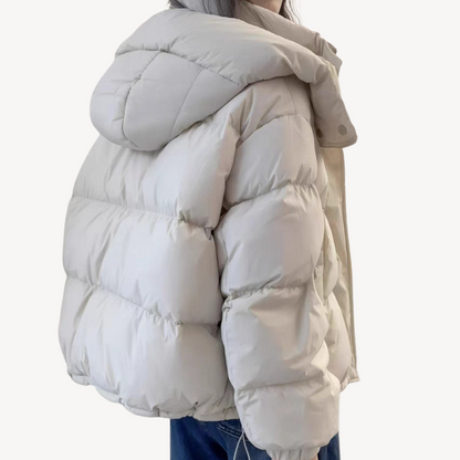 Übergroße Damen Pufferjacke Warm mit Hochem Kragen - BerlinGlamour