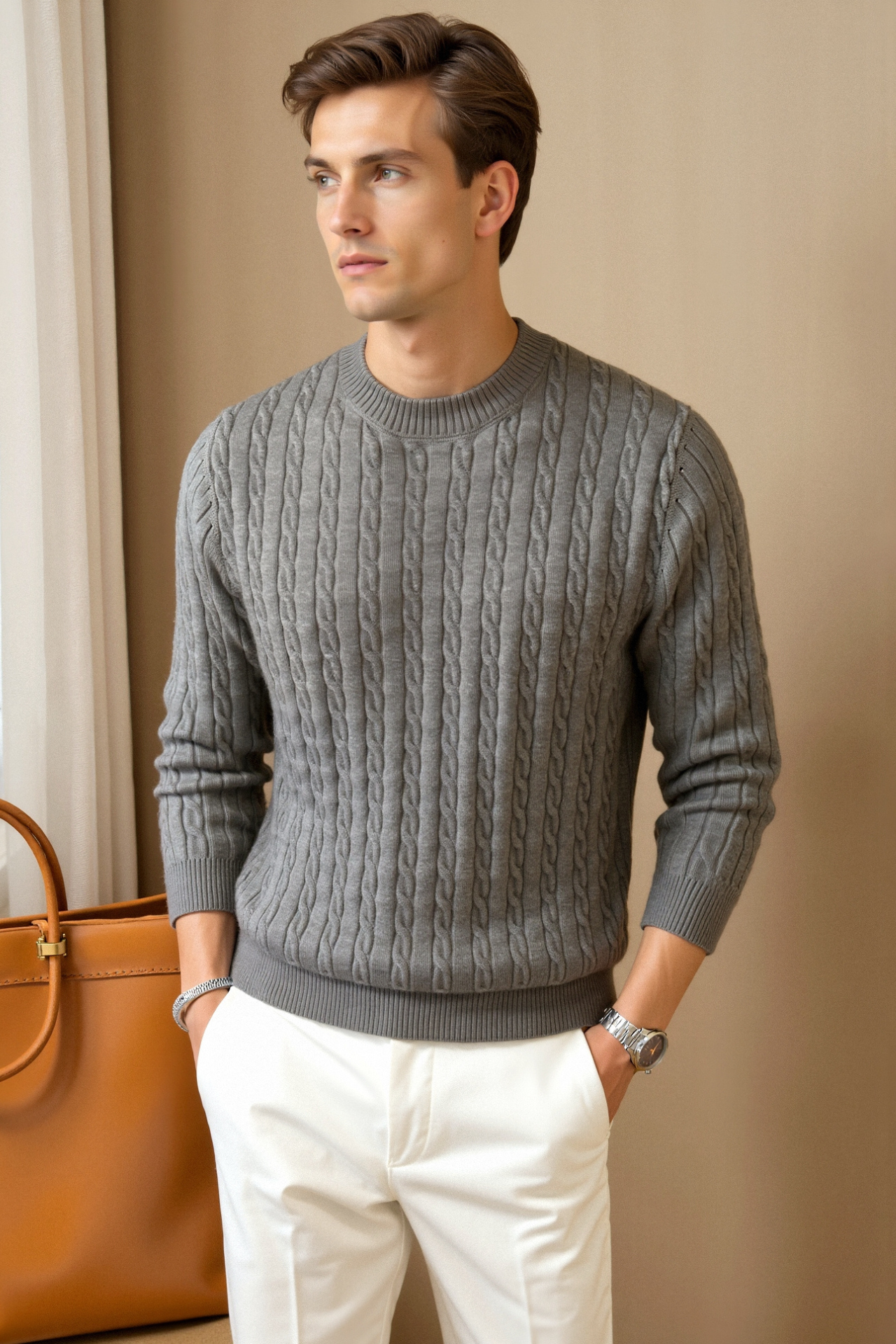 Zopfstrickpullover Elegent Bequem Damen