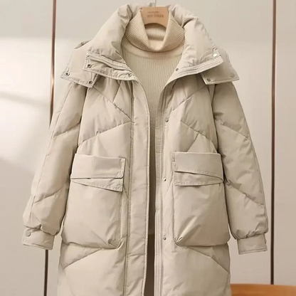Damen Pufferjacke Grau Leicht Mit Umlegekragen