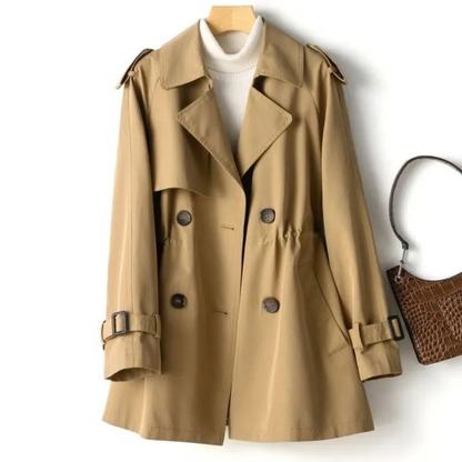 Damen Trenchcoat Lässig Modern Wasserabweisend