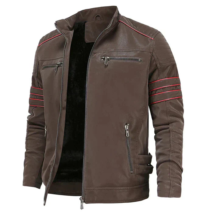 Herren Lederjacke Motorrad Schwarz Robust - BerlinGlamour