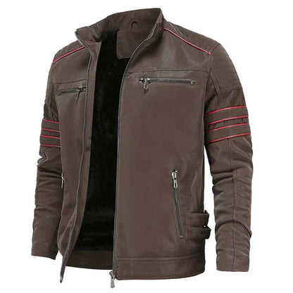 Herren Lederjacke Motorrad Schwarz Robust - BerlinGlamour