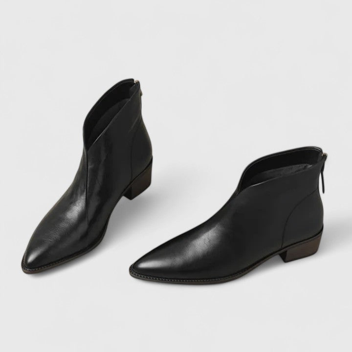 Elegante Stiefeletten Damen Blockabsatz Schwarz - BerlinGlamour