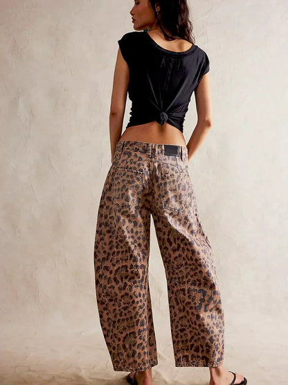 Damen Jeans Weitbein Bedruckt Trendy