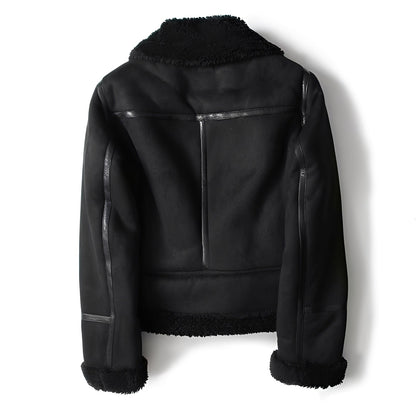 Lederjacke Damen Weich Warm Frauenjacke Schwarz - BerlinGlamour