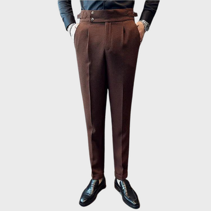 Herrenhose kariert mit hoher Bund und Komfort