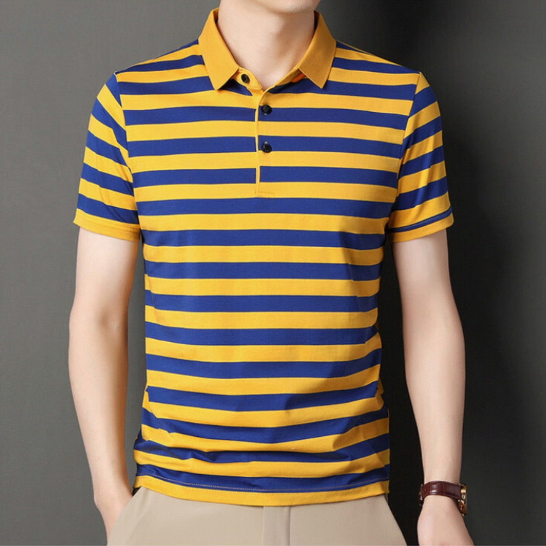 Männliches Polo Shirt Streifen Klassisch Slim Fit - BerlinGlamour