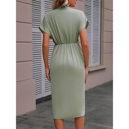 Elegantes Wickelkleid Damen Midi Länge