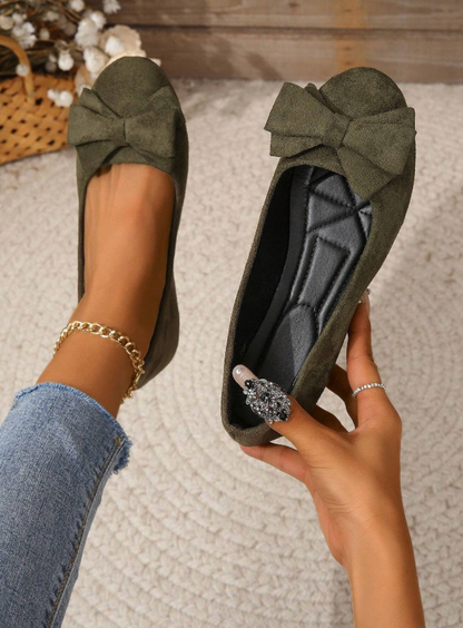 Ballerinas mit Schleife Damen Schuhe Bequem Elegant