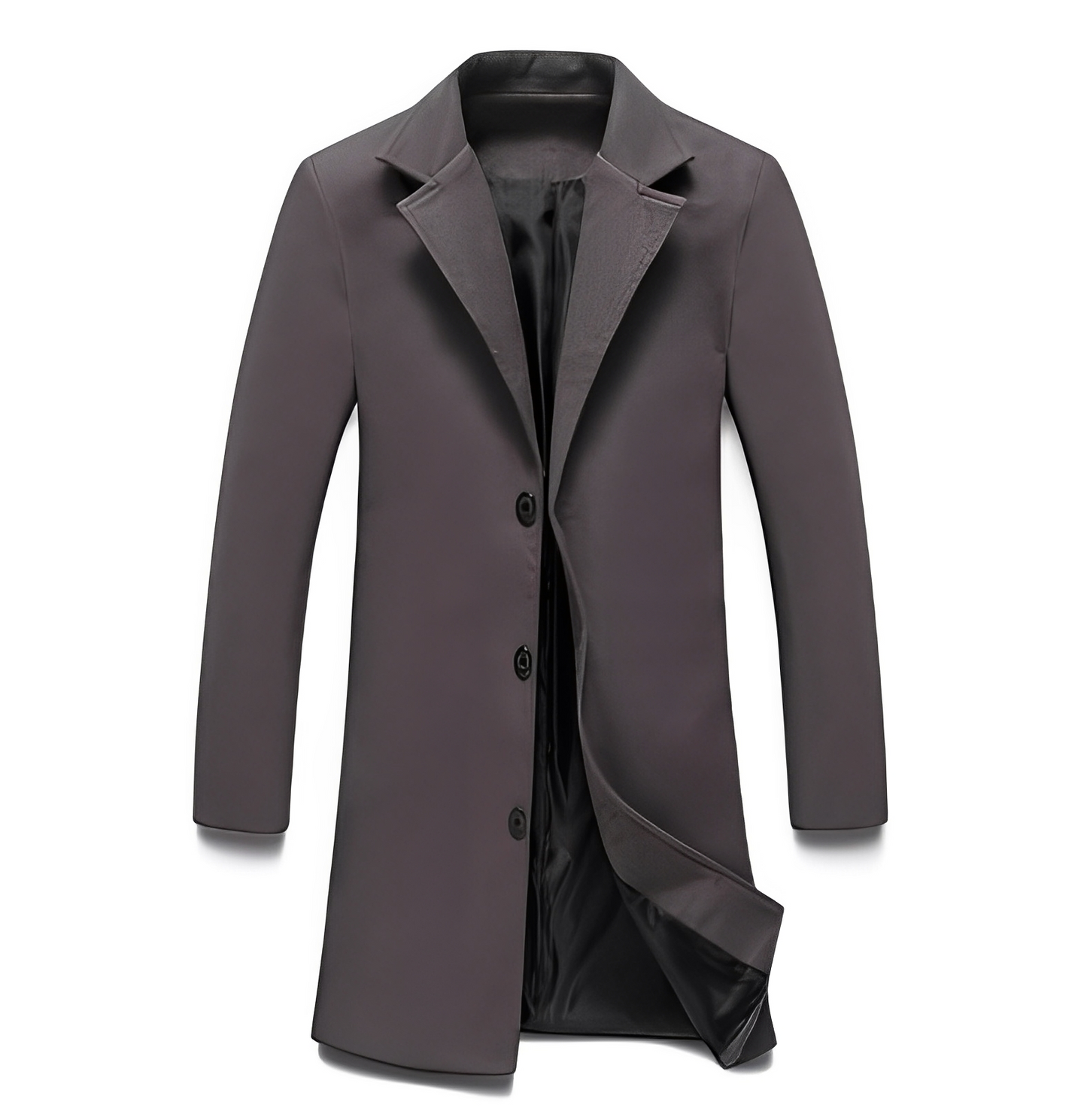 Eleganter Männer Wollmantel Formal Schwarz