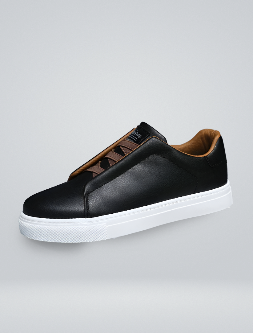 Weißer Herrensneaker Leder Hochwertig Elegent