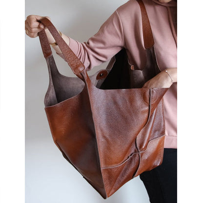 Große Leder-Handtaschen Damen Reise Tasche