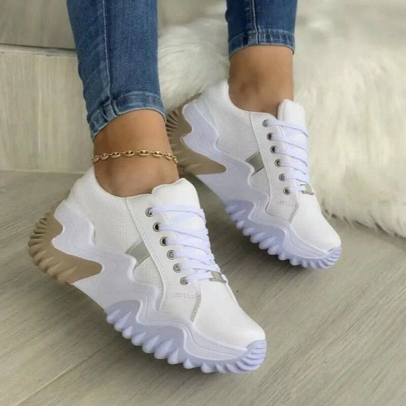 Leder-Patchwork Orthopädische Kasia Turnschuhe