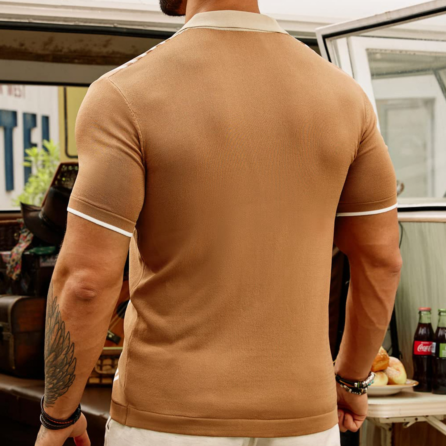 Herren Polo Baumwolle Klassisch Elegant