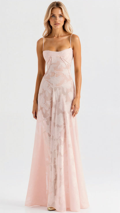 Damen Maxikleid Hochzeitsgast Kleid Elegant Lang