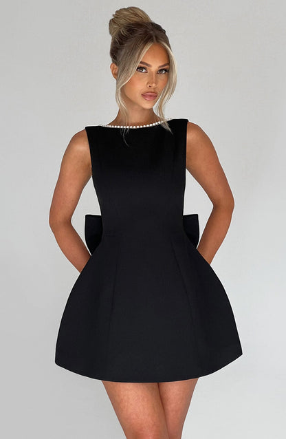 Damenkleid Hochzeitsgast Minikleid Struktur Optik