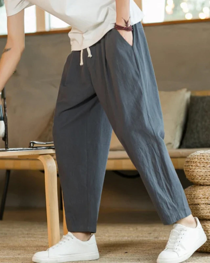 Locker geschnittene Sommerhose Plissee mit Kordelzug Bequem