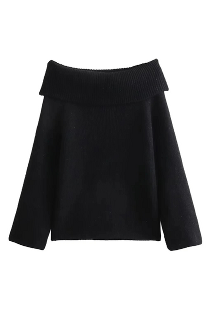 Charmelle Off-Shoulder Pullover Damen schwarz modern
