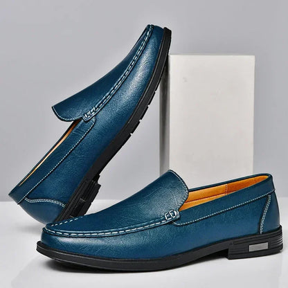 Herren Loafer Schuhe Elegant Lederschuhe Schwarz