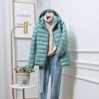 Damen Winterjacke Warm Kapuze Reißverschluss