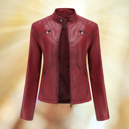 Damen Lederjacke Übergangsjacke Bequem Leder