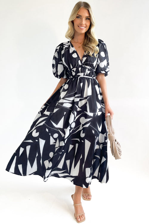 Langärmeliges Maxi-Kleid mit Liebe-Print