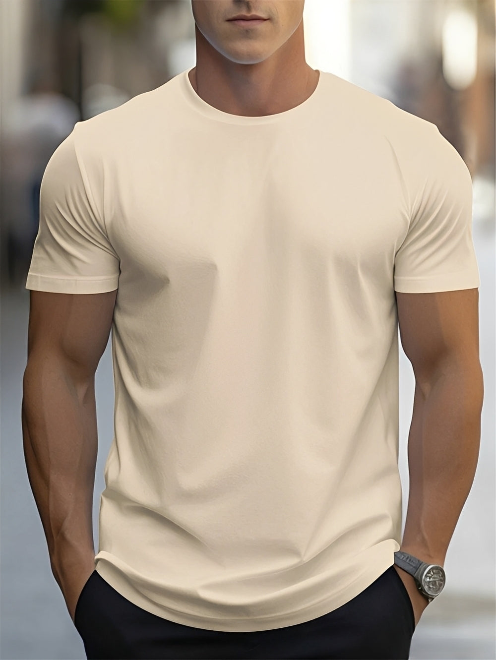Herren T-Shirt Kurzarm Lässig Sommer - BerlinGlamour