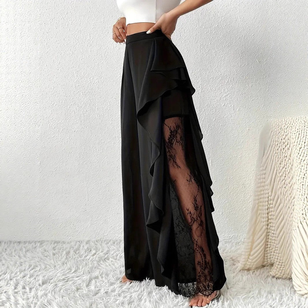 Damenhose Hochtailliert Weite Bein Elegant