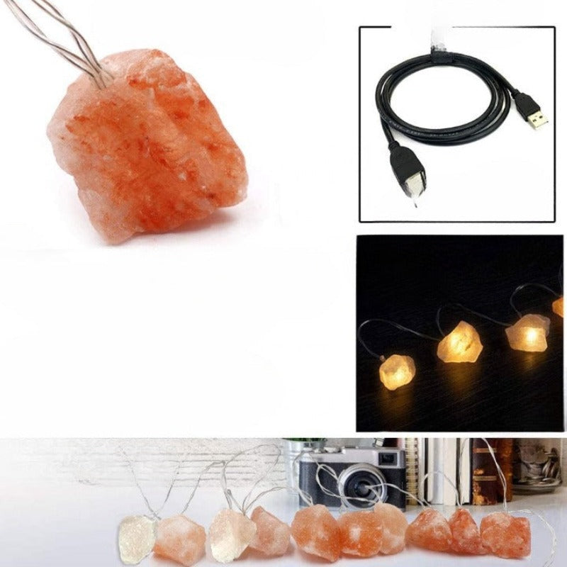 Himalaya Salz Lichterkette Warm Bernsteinlicht Dekoration