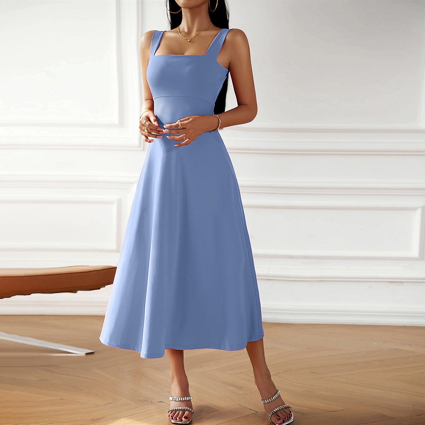 Elegantes Damenkleid Ärmellos Sommerkleid Modern