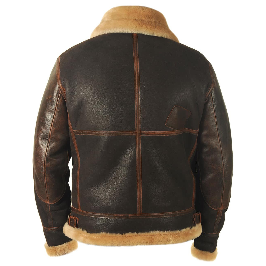 Leder Pilotenjacke Stilvoll Schwarz