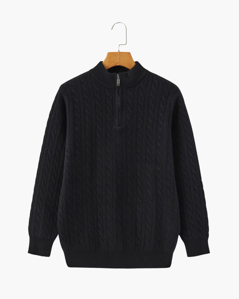 Herren Pullover Chunky Knit Kaschmir Warm mit Kabelmuster