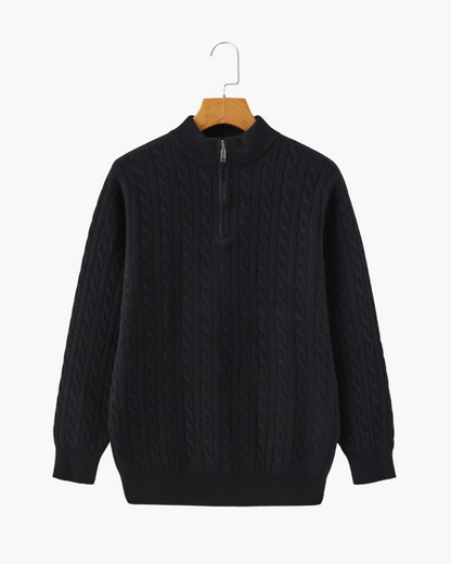 Herren Pullover Chunky Knit Kaschmir Warm mit Kabelmuster