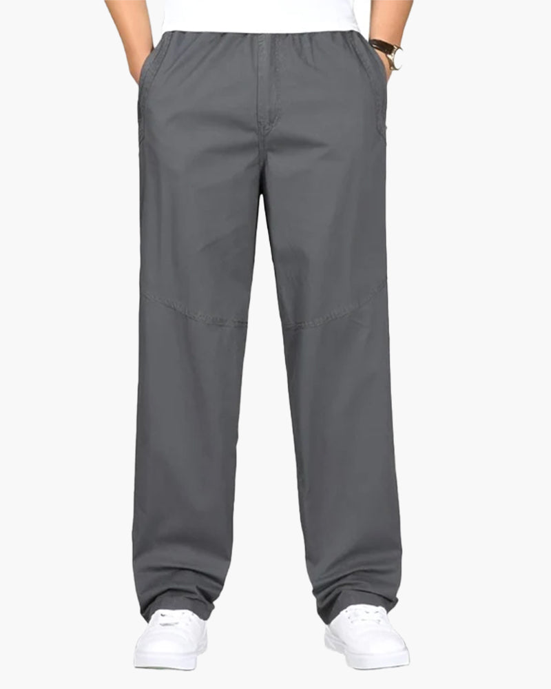 Bequeme Herrenhose Gerader Schnitt Baumwolle Elastikbund
