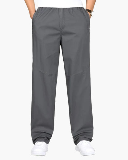 Bequeme Herrenhose Gerader Schnitt Baumwolle Elastikbund