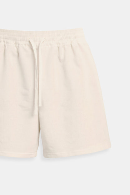 Beige Herren Shorts Komfort Kordelzug Minimalistisch