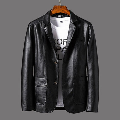 Lederblazer Herren Modern Slimfit Schwarz - BerlinGlamour