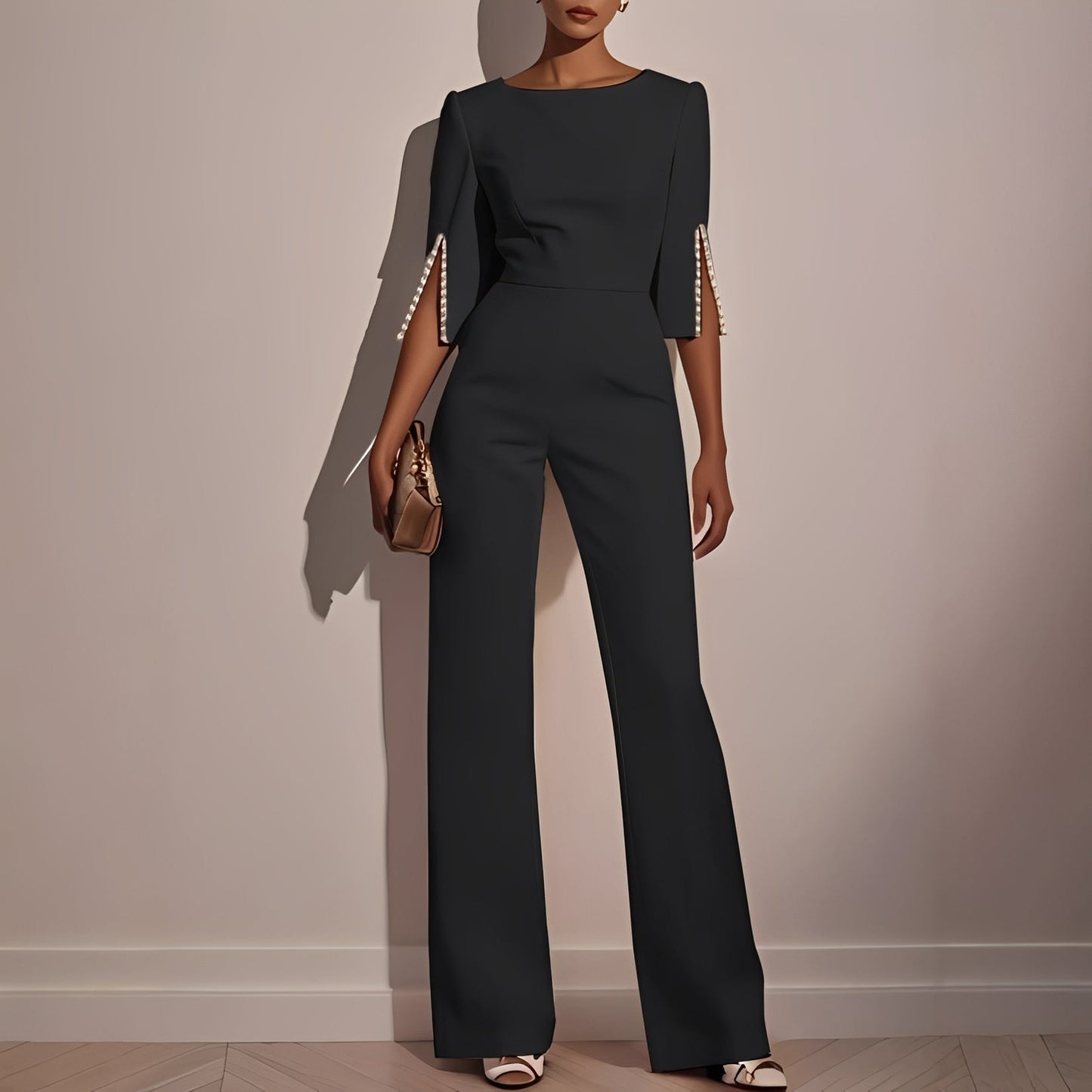 Damen Jumpsuit Elegant Glockenärmlig Schick