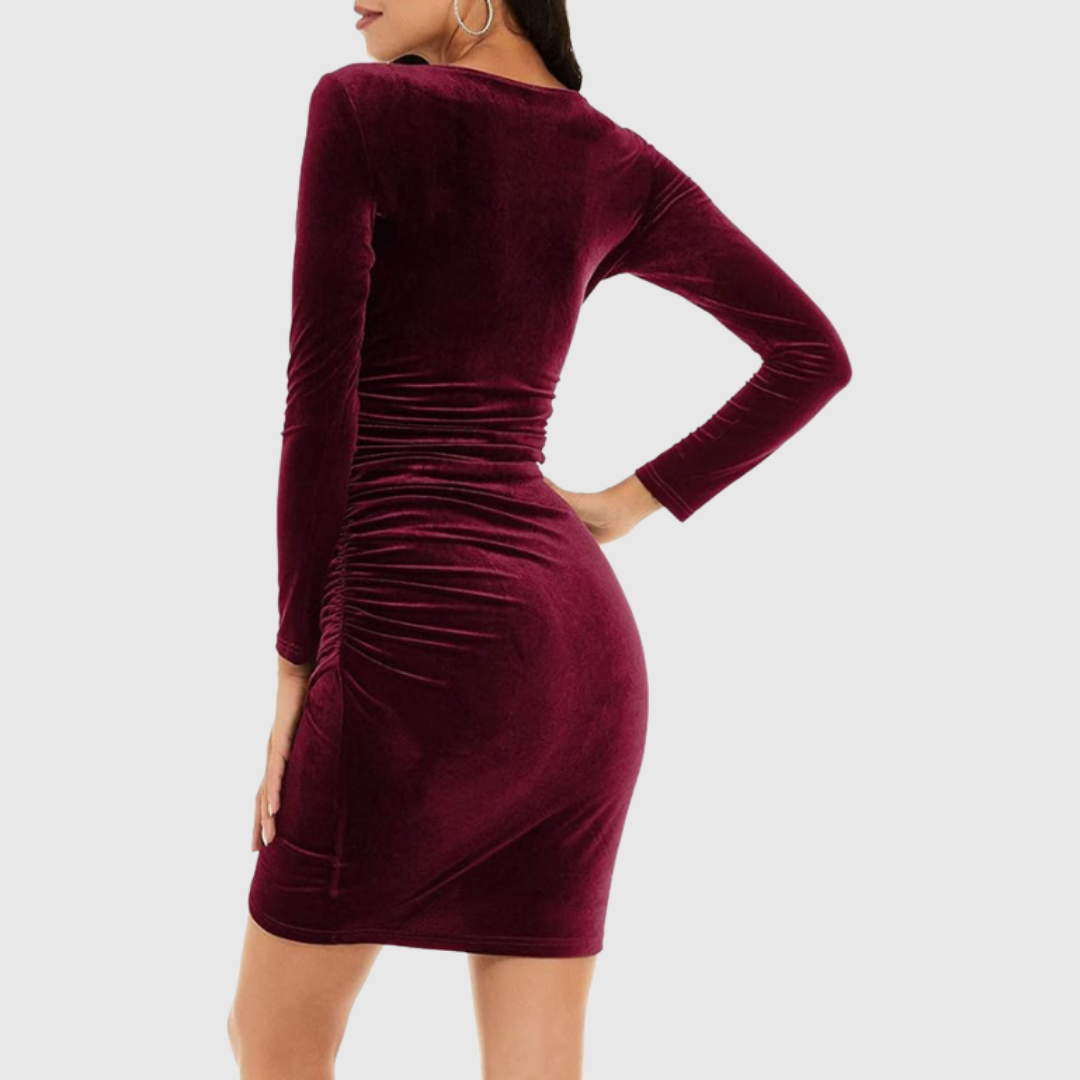 Elegantes Samtkleid Damen Lang