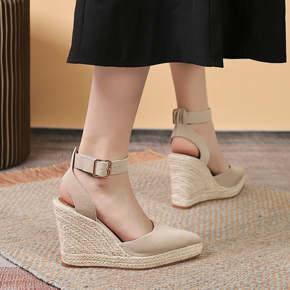 Keilabsatz Sandalen Damen Schuhe Heidi Stil