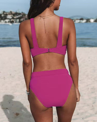 Hohe Taille Bikini Set Damen Strandbekleidung