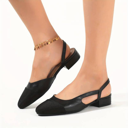 Elegante Damen-Slingbacks Beige Schwarz Klassisch