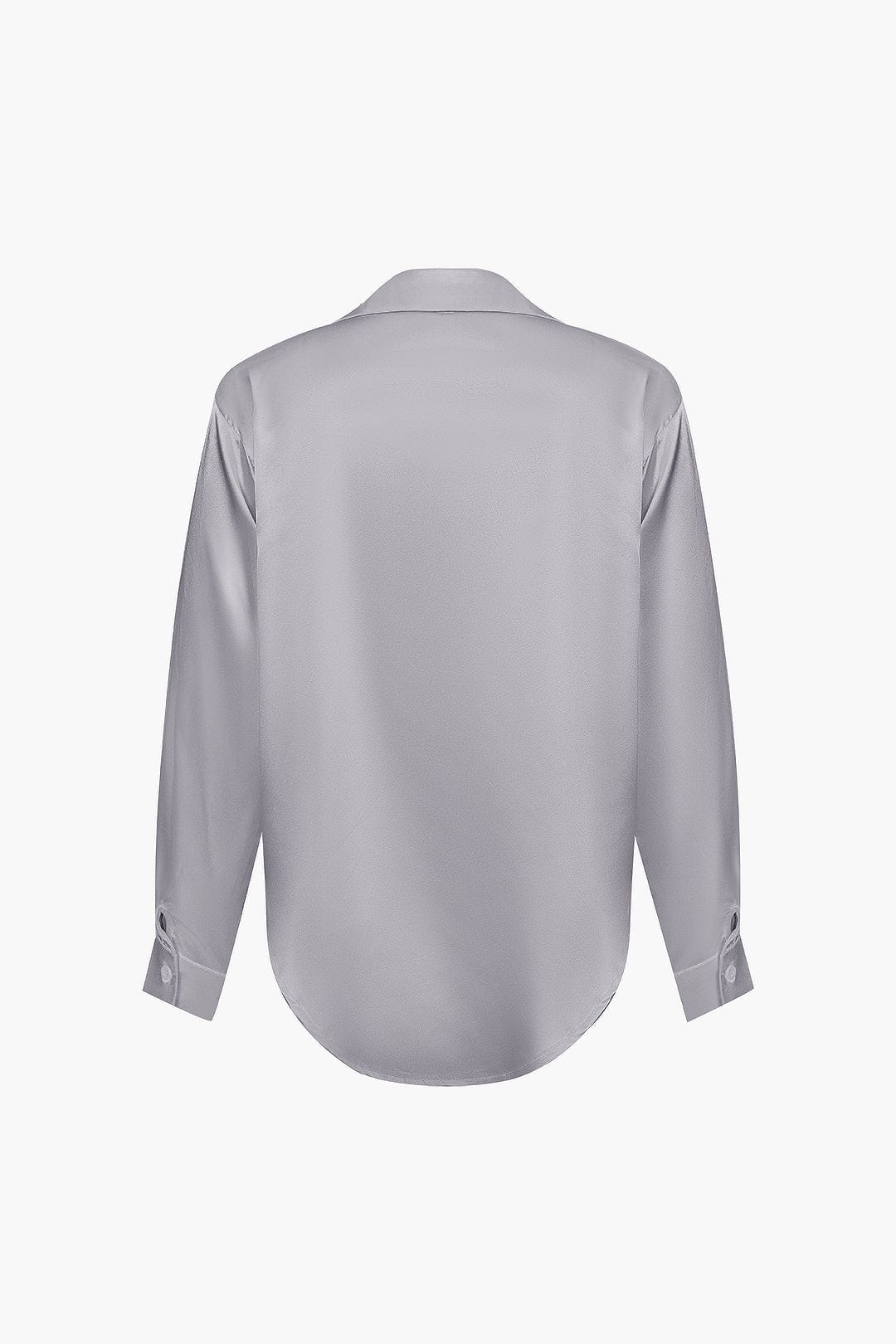 Elegante Bluse Langarm Seiden-Satin Damenbluse