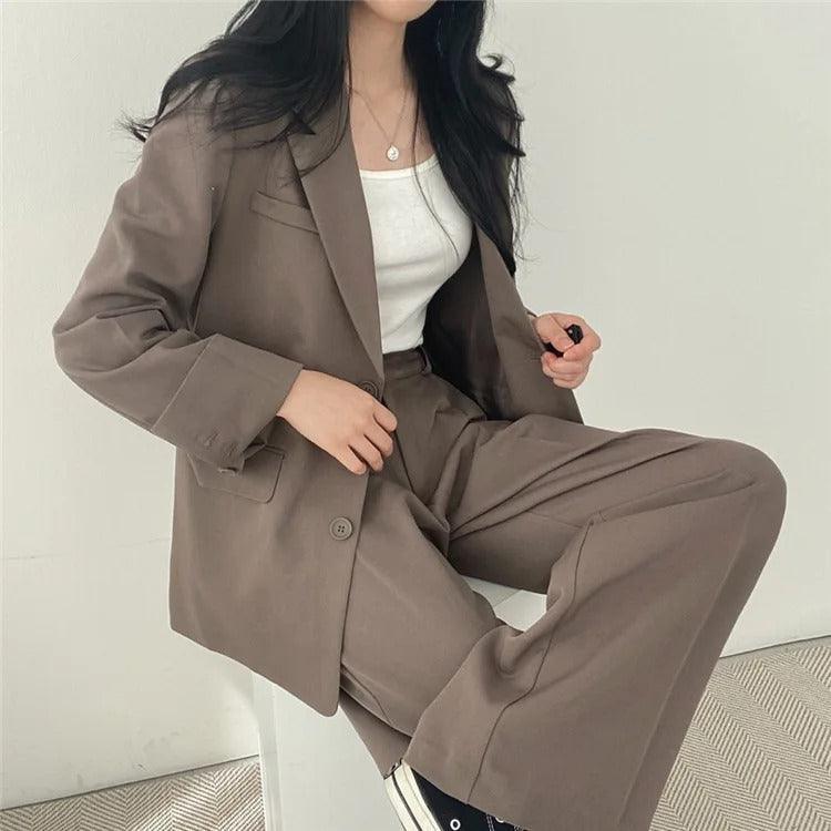 Damen Anzug Set Maßgeschneidert Langblazer Elegant